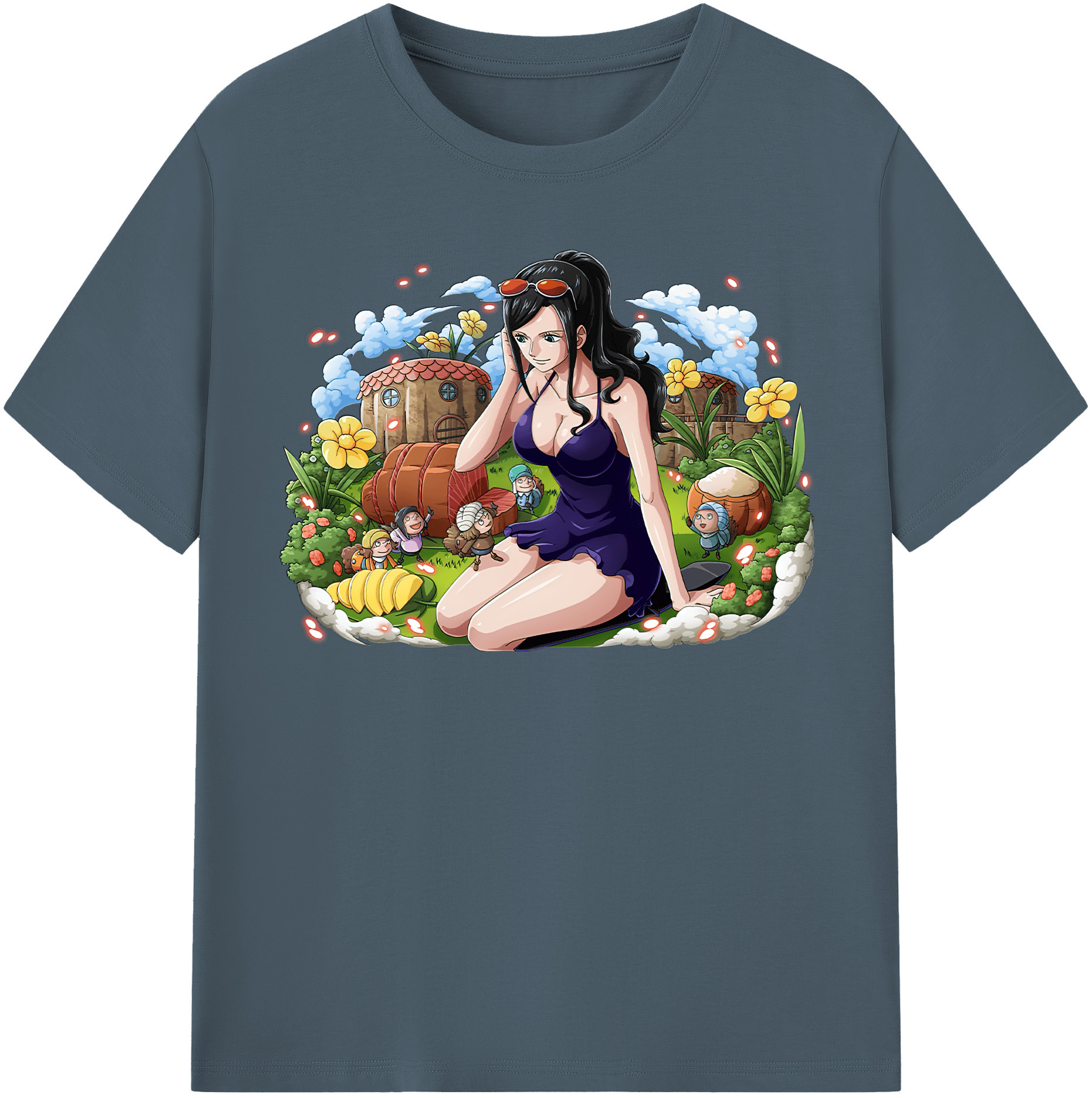 ワンピース ニコ・ロビン ONE PIECE Nico Robin 綿100％半袖Tシャツ（フロントプリント）